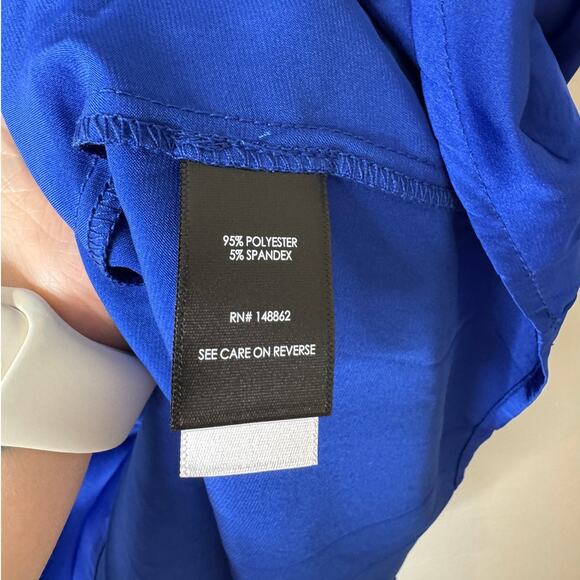 NWT Torrid 2X Satin Tie Front Off Shoulder Long Sleeve Blouse Surf the Web Blue - Picture 9 of 9